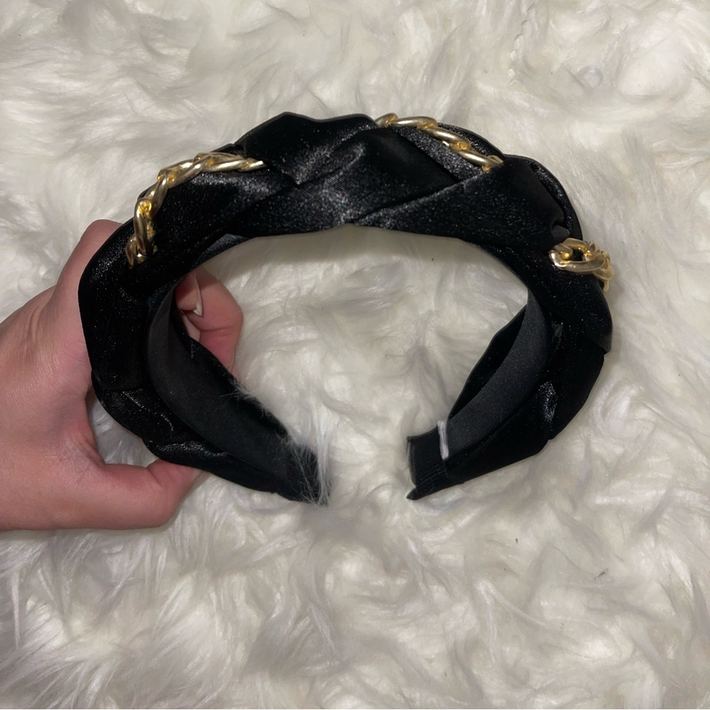 ALDO black and chain link headband.